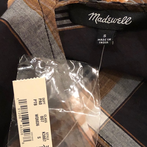 MADEWELL Plaid Tie-Front Keyhole Top - Picture 5 of 5